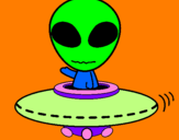 Disegno Alieno pitturato su alien