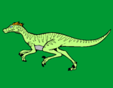Disegno Velociraptor  pitturato su Marco