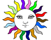 Disegno Sole  pitturato su Noemi da Prato
