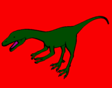 Disegno Velociraptor II pitturato su dino