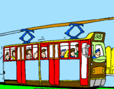 Disegno Tram con passeggeri  pitturato su alessandro4