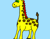 Disegno Giraffa pitturato su matte e fil