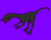 Disegno Velociraptor II pitturato su rebecca