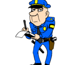 Disegno Poliziotto che fa la multa pitturato su ignazio