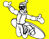 Disegno Salto con lo snowboard pitturato su tony
