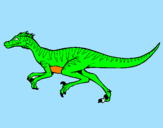 Disegno Velociraptor  pitturato su giada