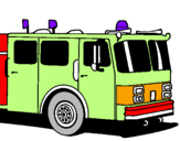 Disegno Camion dei pompieri pitturato su Flavio