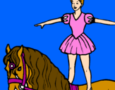 Disegno Trapezista in groppa al cavallo pitturato su Alessia