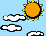 Disegno Sole con nuvole 2 pitturato su Francesca
