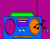 Disegno Radio cassette 2 pitturato su fr