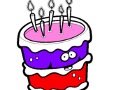 Disegno Torta di compleanno 2 pitturato su Amira