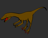 Disegno Velociraptor II pitturato su edoardo