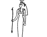 Disegno Hathor pitturato su luca