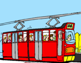 Disegno Tram con passeggeri  pitturato su michael