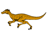 Disegno Velociraptor  pitturato su snoopy