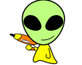 Disegno Alieno II pitturato su thomas