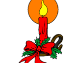 Disegno Candela di Natale pitturato su erika