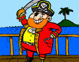 Disegno Pirata a bordo  pitturato su uncino