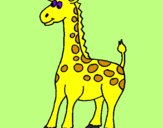 Disegno Giraffa pitturato su Noemi da Prato