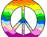 Disegno Simbolo della pace pitturato su federica