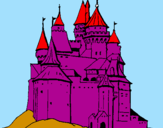 Disegno Castello medievale  pitturato su giulia