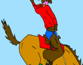 Disegno Cowboy a cavallo  pitturato su Davide Galesso