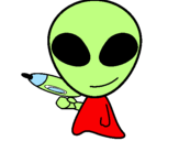 Disegno Alieno II pitturato su thomas