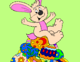 Disegno Coniglio di Pasqua pitturato su TORTA MAMMA