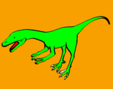 Disegno Velociraptor II pitturato su GABRIELE