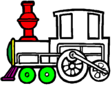 Disegno Treno  pitturato su ttyh
