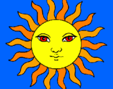 Disegno Sole  pitturato su Acolore. com
