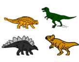 Disegno Dinosauri di terra  pitturato su i dinosauri