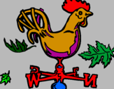 Disegno Banderuole e gallo  pitturato su Martina Navarro