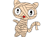 Disegno Mummia gatto scaraboechio pitturato su marilisa