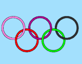 Disegno Anelli dei giochi olimpici  pitturato su MATILDA  04