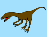 Disegno Velociraptor II pitturato su giulio.
