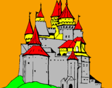 Disegno Castello medievale  pitturato su  manuel
