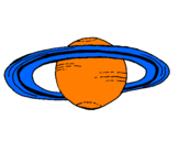 Disegno Saturno pitturato su FEDERICO  MICIO
