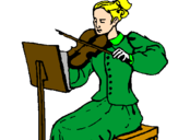 Disegno Dama violinista  pitturato su EVA