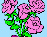 Disegno Mazzo di rose  pitturato su SONIA VIGO