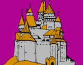 Disegno Castello medievale  pitturato su Francesco M.B. Super