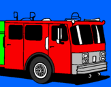 Disegno Camion dei pompieri pitturato su ilenia v
