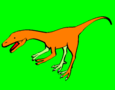 Disegno Velociraptor II pitturato su diego