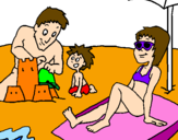 Disegno Vacanza in famiglia pitturato su paola 01