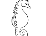 Disegno Cavalluccio marino pitturato su ippocampo