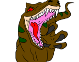 Disegno Velociraptor  II pitturato su mammina di luchino