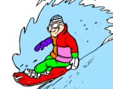 Disegno Discesa in snowboard  pitturato su Suor Prottina