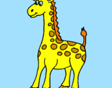 Disegno Giraffa pitturato su martina