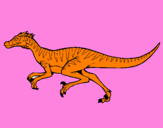 Disegno Velociraptor  pitturato su davide