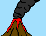 Disegno Vulcano pitturato su Ciccio